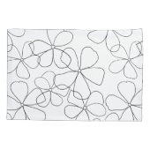 Grote zwarte witte handdrager Kussensloop bloemen (Achterkant-Links)