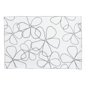 Grote zwarte witte handdrager Kussensloop bloemen (Voorkant-Links)