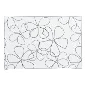 Grote zwarte witte handdrager Kussensloop bloemen (Voorkant-Rechts)