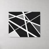 Grote zwarte witte moderne geometrische abstracte  canvas afdruk (Voorkant)