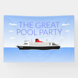 Grote zwembadfeestje spandoek