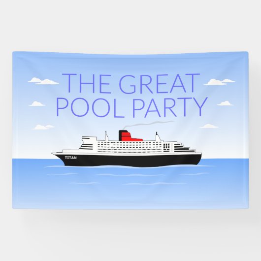 Grote zwembadfeestje spandoek (Horizontaal)