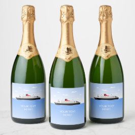 Grote zwembadfeestje sparkling wijnetiket