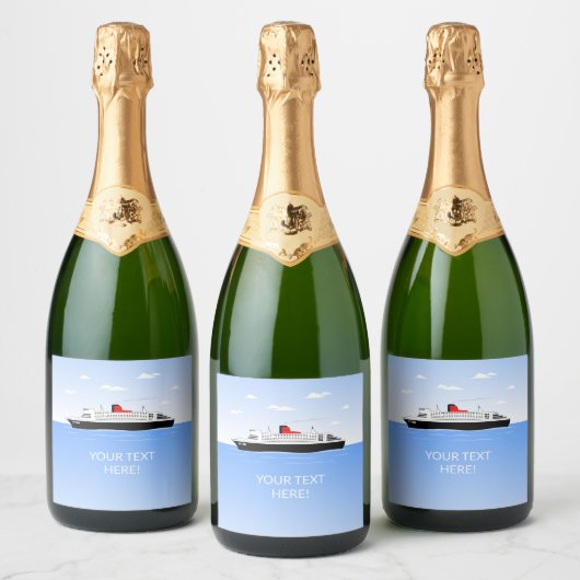 Grote zwembadfeestje sparkling wijnetiket (Flessen)
