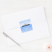 Grote zwembadfeestje vierkante sticker (Envelop)