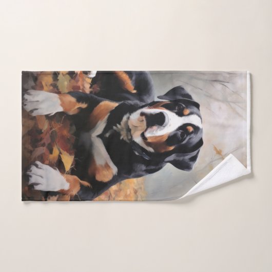 Grote Zwitserse berg in de herfst bladeren Herfst Bad Handdoek (Handdoek)