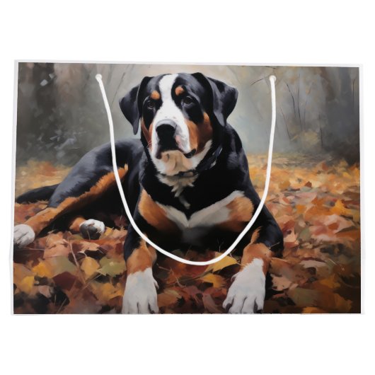 Grote Zwitserse berg in de herfst bladeren Herfst Groot Cadeauzakje (Achterkant)