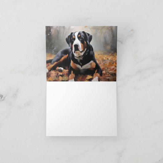 Grote Zwitserse berg in de herfst bladeren Herfst Kaart (Binnen)