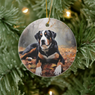 Grote Zwitserse berg in de herfst bladeren Herfst Keramisch Ornament