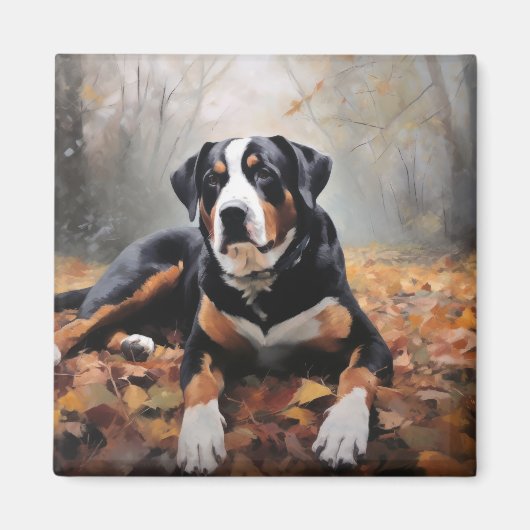 Grote Zwitserse berg in de herfst bladeren Herfst Magneet (Voorkant)