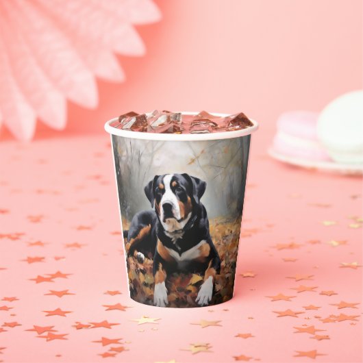 Grote Zwitserse berg in de herfst bladeren Herfst Papieren Bekers (Insitu)