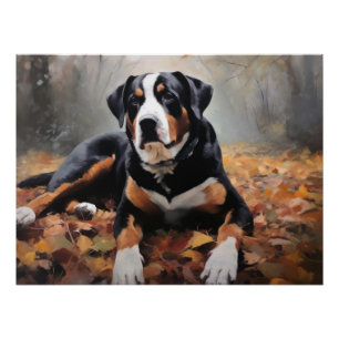 Grote Zwitserse berg in de herfst bladeren Herfst Perfect Poster