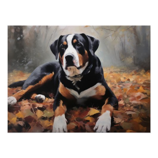 Grote Zwitserse berg in de herfst bladeren Herfst Perfect Poster (Voorkant)