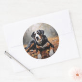 Grote Zwitserse berg in de herfst bladeren Herfst Ronde Sticker (Envelop)