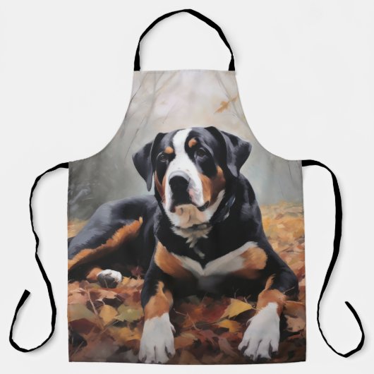 Grote Zwitserse berg in de herfst bladeren Herfst Schort (Voorkant)