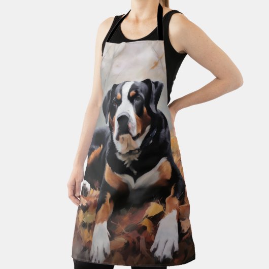 Grote Zwitserse berg in de herfst bladeren Herfst Schort (Insitu)