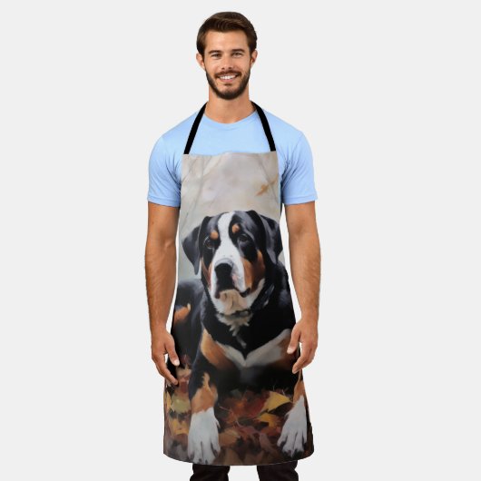 Grote Zwitserse berg in de herfst bladeren Herfst Schort (Gedragen)