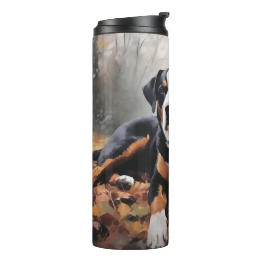 Grote Zwitserse berg in de herfst bladeren Herfst Thermosbeker (Gedraaid links)