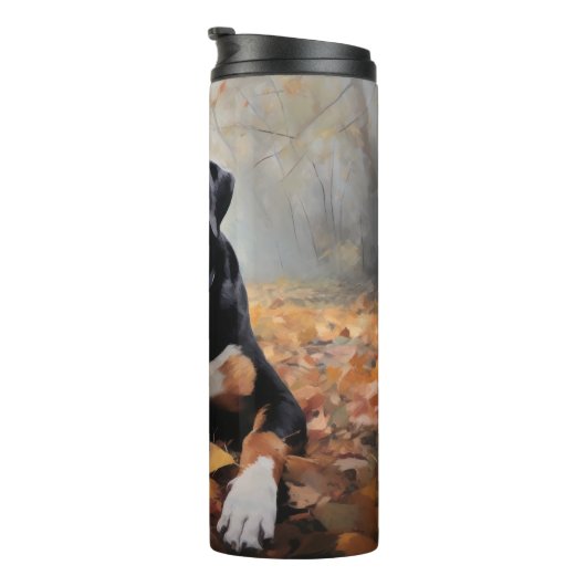 Grote Zwitserse berg in de herfst bladeren Herfst Thermosbeker (Geroteerd rechts)