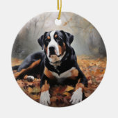 Grote Zwitserse Berg in herfstbladeren vallen Keramisch Ornament (Voorkant)