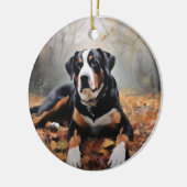 Grote Zwitserse Berg in herfstbladeren vallen Keramisch Ornament (Links)