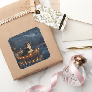 Grote Zwitserse Berg Kerst Feestelijke Reis Vierkante Sticker