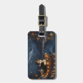 Grote Zwitserse berg Kerstmis feestelijke reis Bagagelabel (Voorkant verticaal)