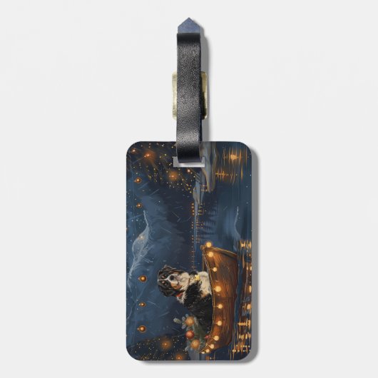 Grote Zwitserse berg Kerstmis feestelijke reis Bagagelabel (Achterkant verticaal)