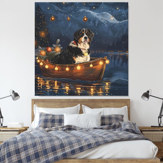 Grote Zwitserse berg Kerstmis feestelijke reis Canvas Afdruk (Insitu (Slaapkamer))