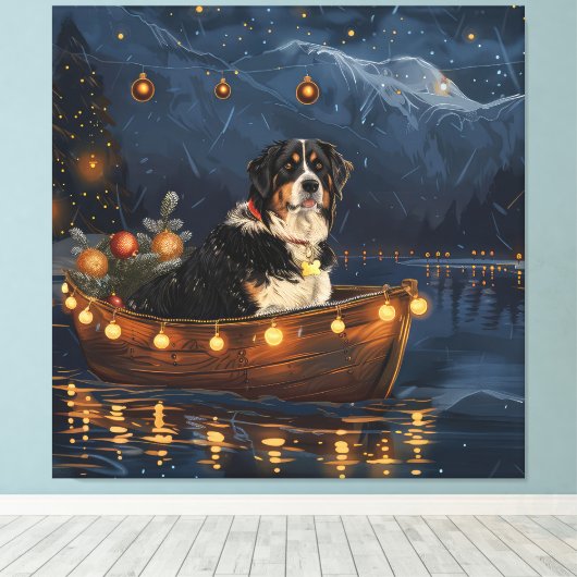 Grote Zwitserse berg Kerstmis feestelijke reis Canvas Afdruk (Insitu (Houten vloer))