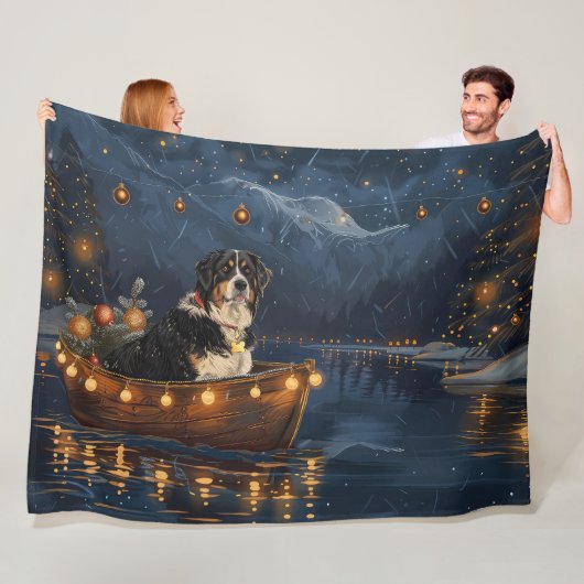 Grote Zwitserse berg Kerstmis feestelijke reis Fleece Deken (In situ)