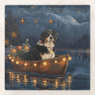 Grote Zwitserse berg Kerstmis feestelijke reis Glazen Onderzetter