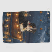 Grote Zwitserse berg Kerstmis feestelijke reis Golfhanddoek (Horizontaal)