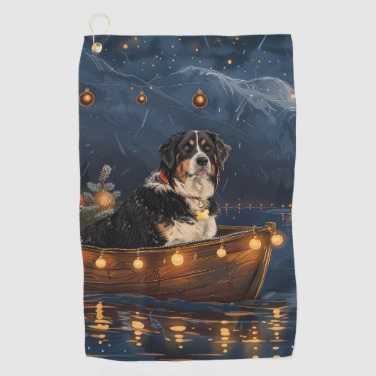 Grote Zwitserse berg Kerstmis feestelijke reis Golfhanddoek (Voorkant)