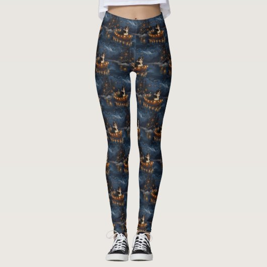 Grote Zwitserse berg Kerstmis feestelijke reis Leggings (Voorkant)