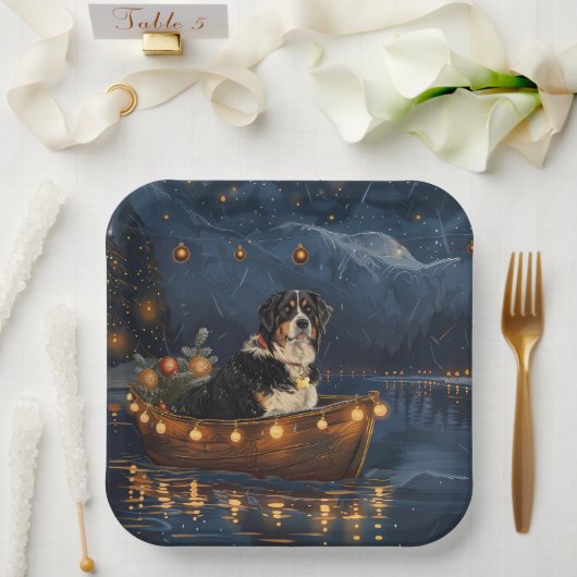 Grote Zwitserse berg Kerstmis feestelijke reis Papieren Bordje (Huwelijk)