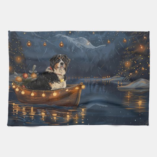 Grote Zwitserse berg Kerstmis feestelijke reis Theedoek (Horizontaal)