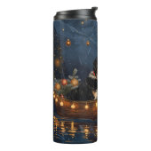 Grote Zwitserse berg Kerstmis feestelijke reis Thermosbeker (Gedraaid links)