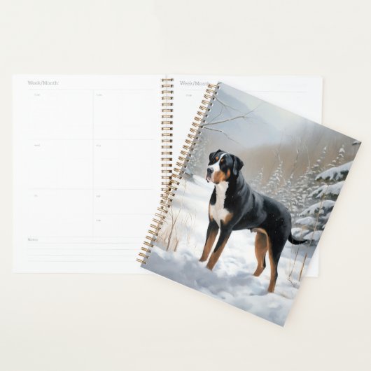 Grote Zwitserse Berg Laat het Sneeuwen Kerstmis Planner (Display)