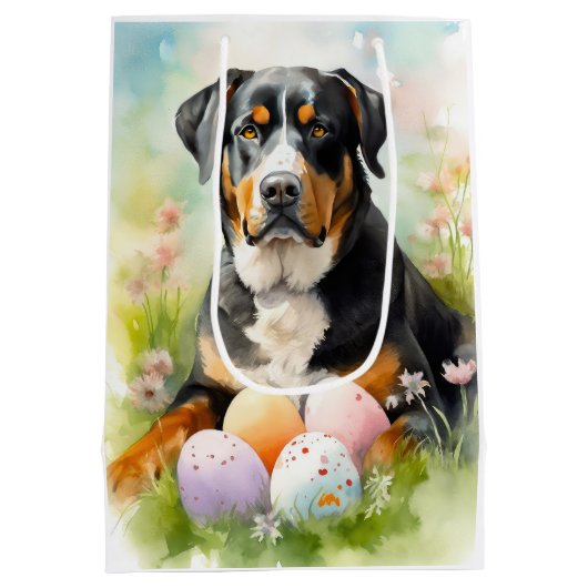 Grote Zwitserse berg met paaseieren Medium Cadeauzakje (Achterkant)