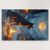 Grote Zwitserse Berghond Behekste Halloween Legpuzzel (Horizontaal)