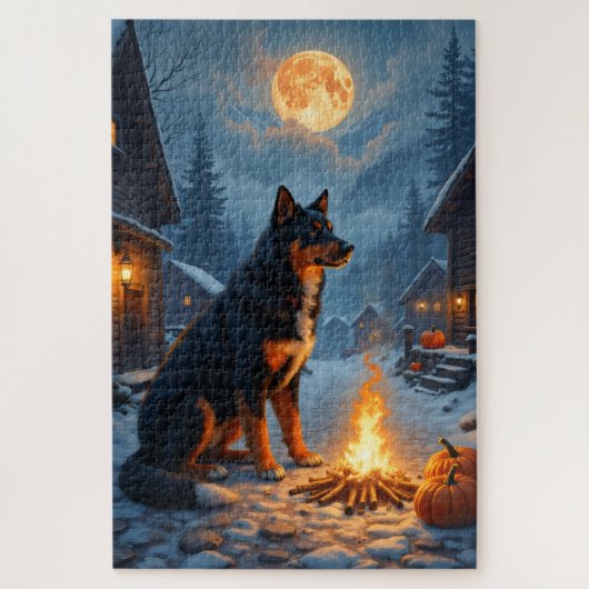 Grote Zwitserse Berghond Behekste Halloween Legpuzzel (Verticaal)
