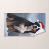 Grote Zwitserse Berghond in Sneeuw Kerstmis Bad Handdoek (Handdoek)