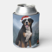 Grote Zwitserse Berghond in Sneeuw Kerstmis Blikjeskoeler (Blikje Voorkant)