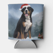 Grote Zwitserse Berghond in Sneeuw Kerstmis Blikjeskoeler (Voorkant)