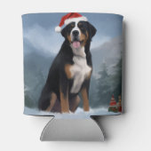 Grote Zwitserse Berghond in Sneeuw Kerstmis Blikjeskoeler (Achterkant)