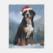 Grote Zwitserse Berghond in Sneeuw Kerstmis Fleece Deken (Voorkant)