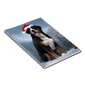 Grote Zwitserse Berghond in Sneeuw Kerstmis Notitieboek (Rechterzijde)