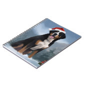 Grote Zwitserse Berghond in Sneeuw Kerstmis Notitieboek (Linkerzijde)