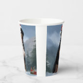 Grote Zwitserse Berghond in Sneeuw Kerstmis Papieren Bekers (Links)